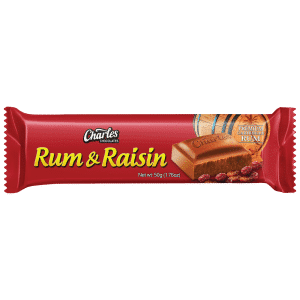 CHARLES CHOCOLATES – RUM & RAISIN 50g