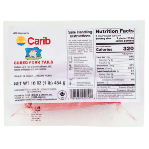 CARIB PORK TAIL VACUUM PACKED 1LB PK SELECT